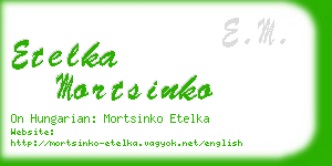 etelka mortsinko business card